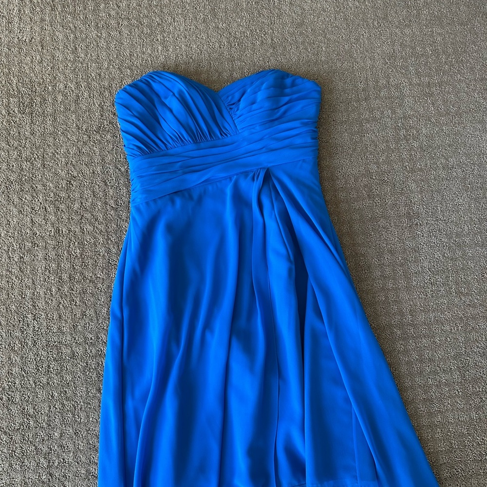 Elegant Blue Strapless Dress